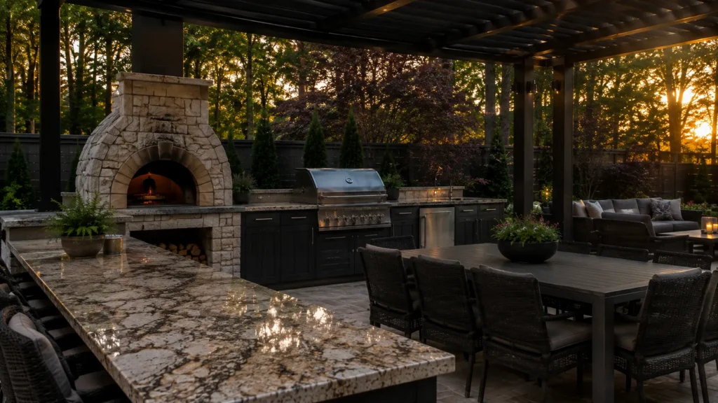 Backyard outdoor kitchen ideas