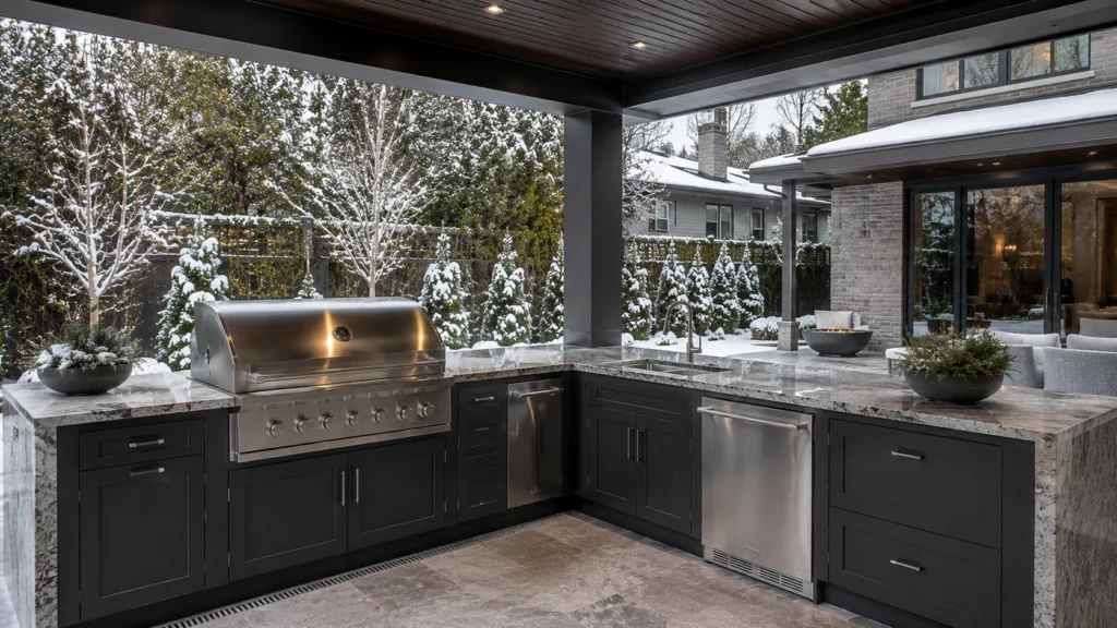 Luxury outdoor kitchen ideas with countertops