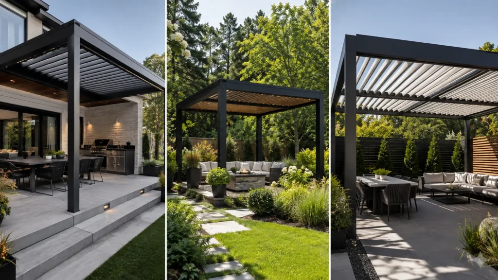 Attached, freestanding, and louvered custom pergola design examples